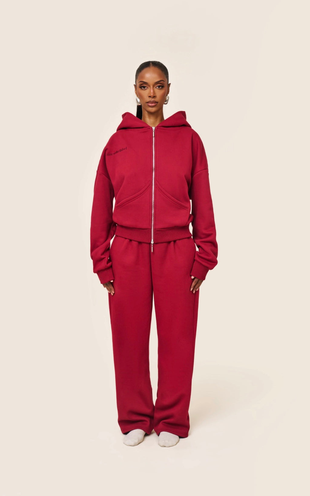 Oversized Zip-Up Hoodie & Sweatpants Matching Set men and women’s