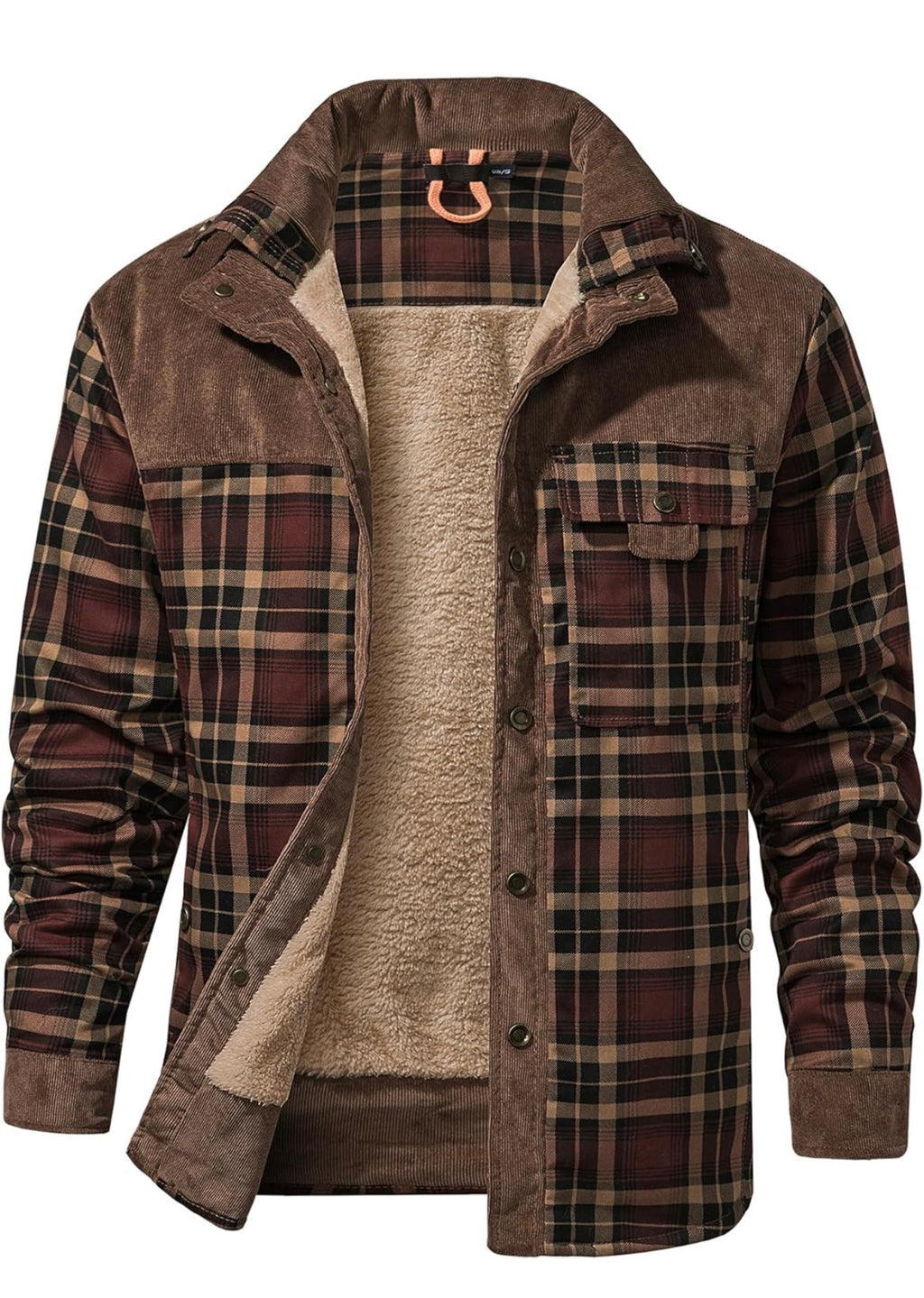 Men’s Plaid Fleece-Lined Jacket