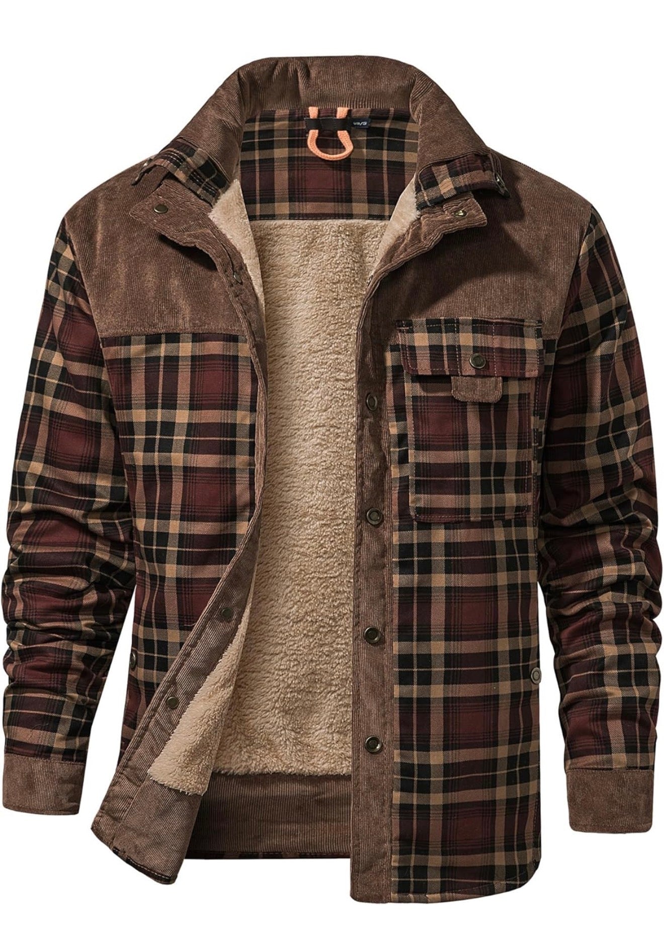 Men’s Plaid Fleece-Lined Jacket