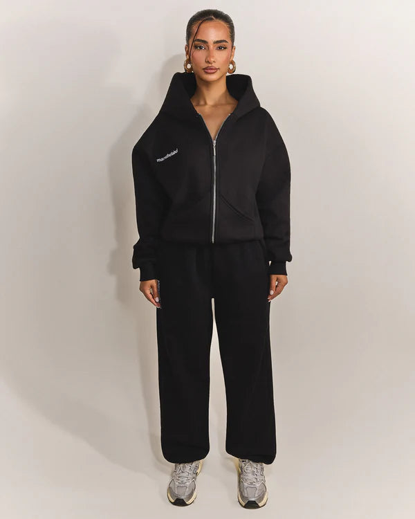 Oversized Zip-Up Hoodie & Sweatpants Matching Set men and women’s