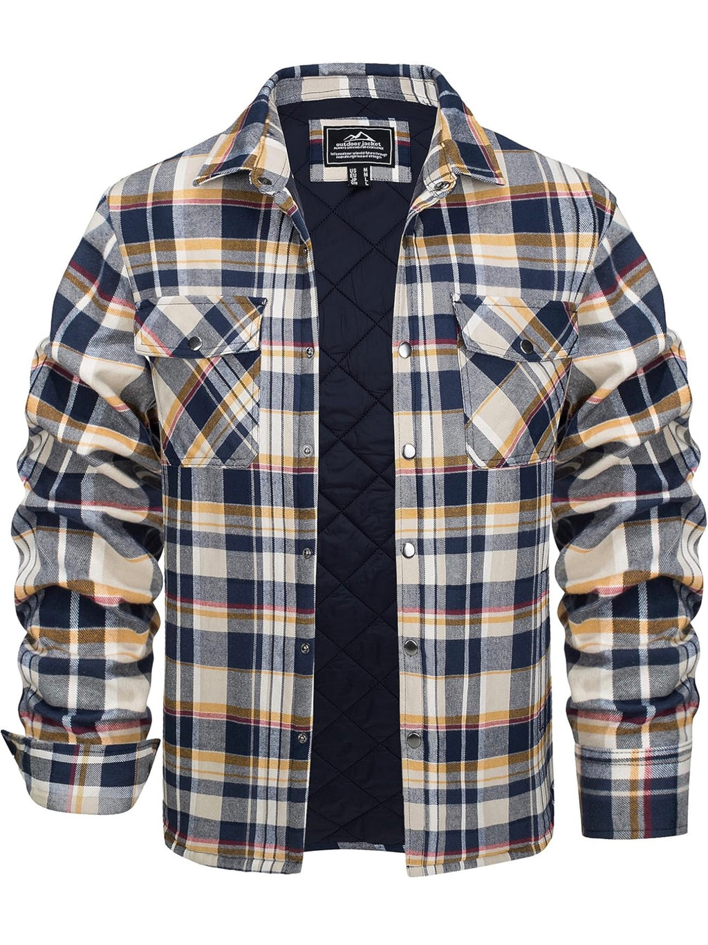 Men’s Plaid Quilted Shirt Jacket