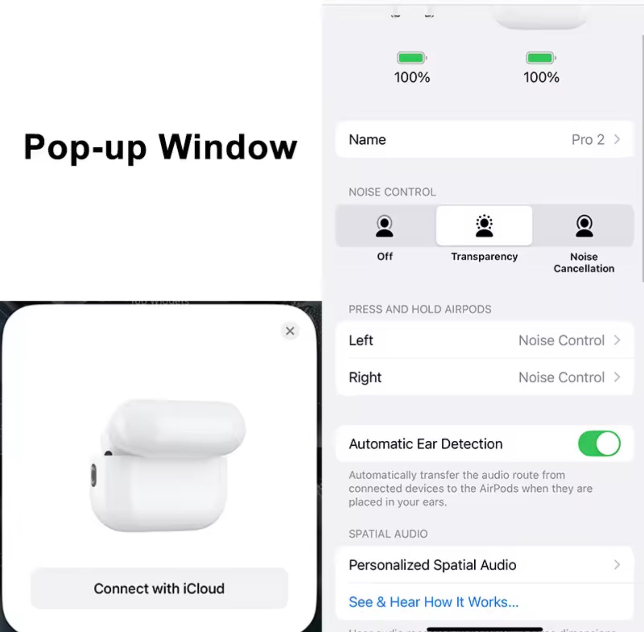 Aileen Air Pro 2 Wireless Bluetooth Earbuds | USB-C Charging | Noise Cancelling