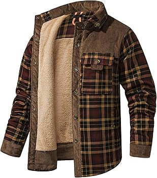 Men’s Plaid Fleece-Lined Jacket