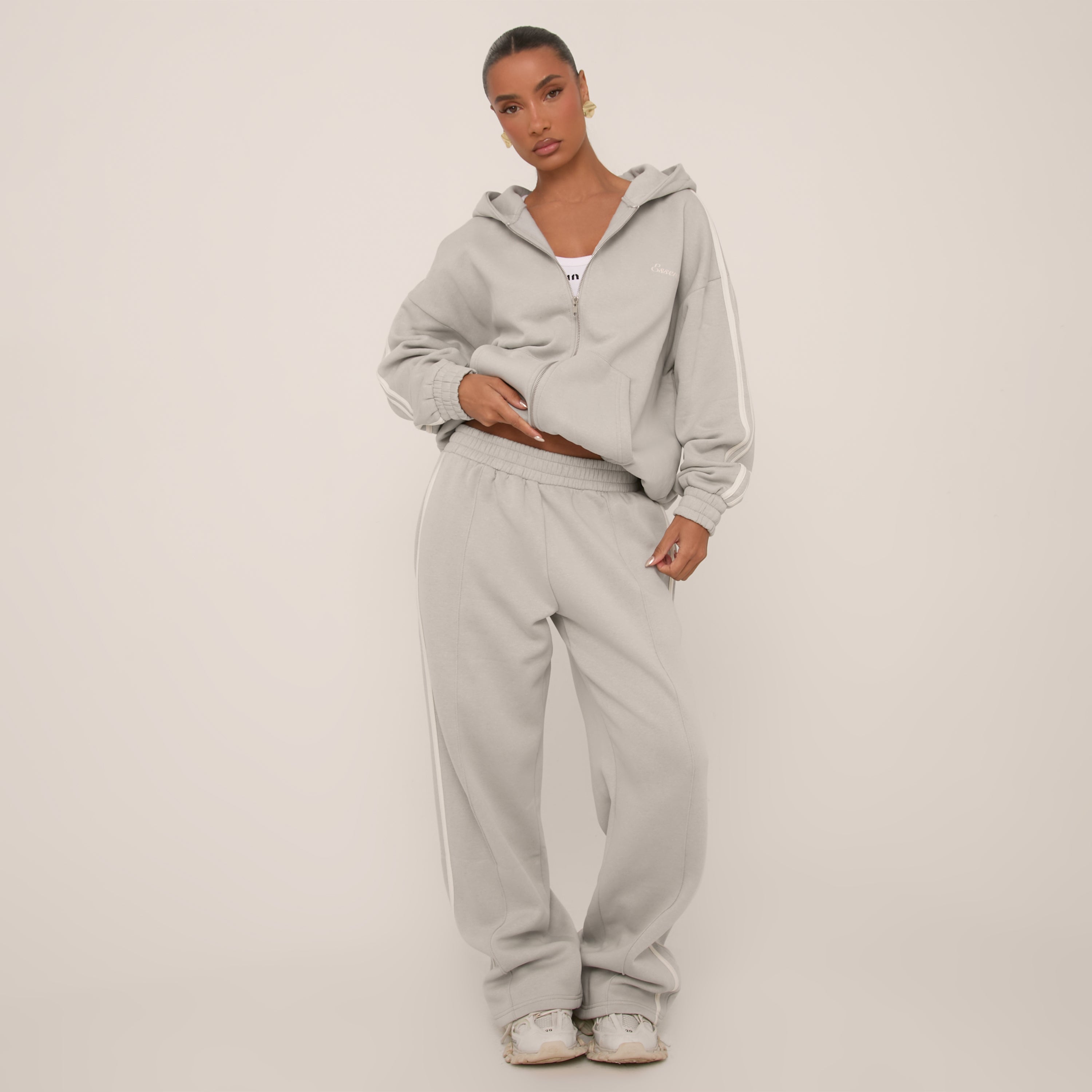 Oversized Zip-Up Hoodie & Sweatpants Matching Set men and women’s